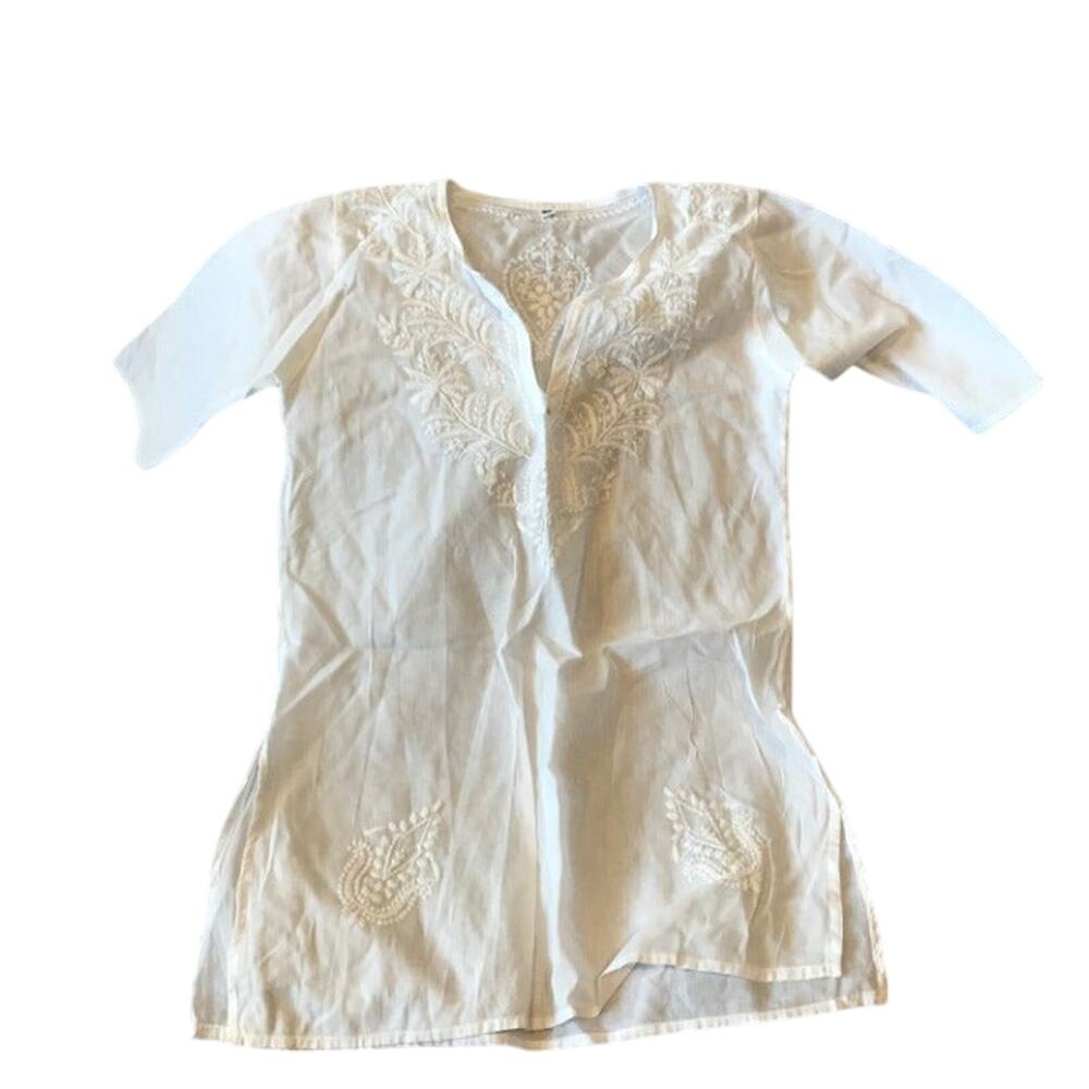 Girl's Embroidered White Blouse